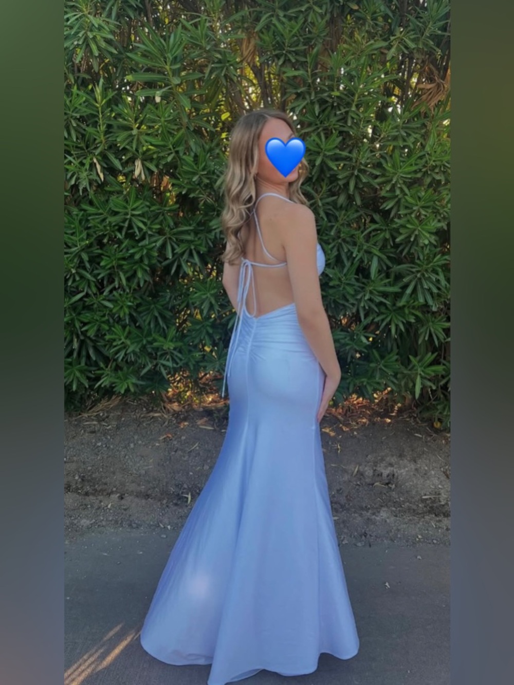 La Femme White Spaghetti-Strap High-Slit Evening Gown Size 6